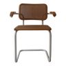 B64 armchair in white metal and canning by Marcel Breuer, Italy