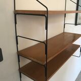 Vintage thong shelf wood and metal
