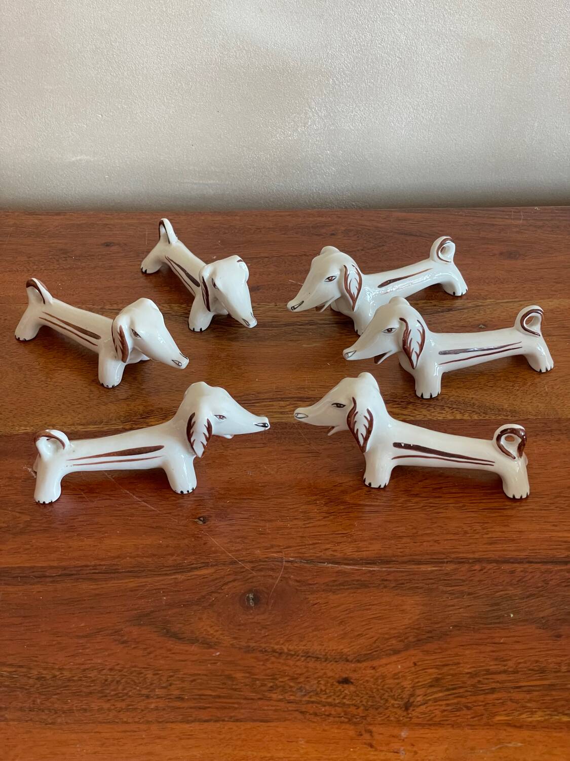 6 Dachshund knife holders
