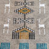 Tapis gris fait main en laine naturelle 70x110cm
