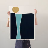 Peinture sur papier - WaterfallxGolden Sunburn XXL