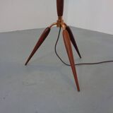 Tripod Teak & Copper Floor Lamp from Fog & Mørup, 1960s