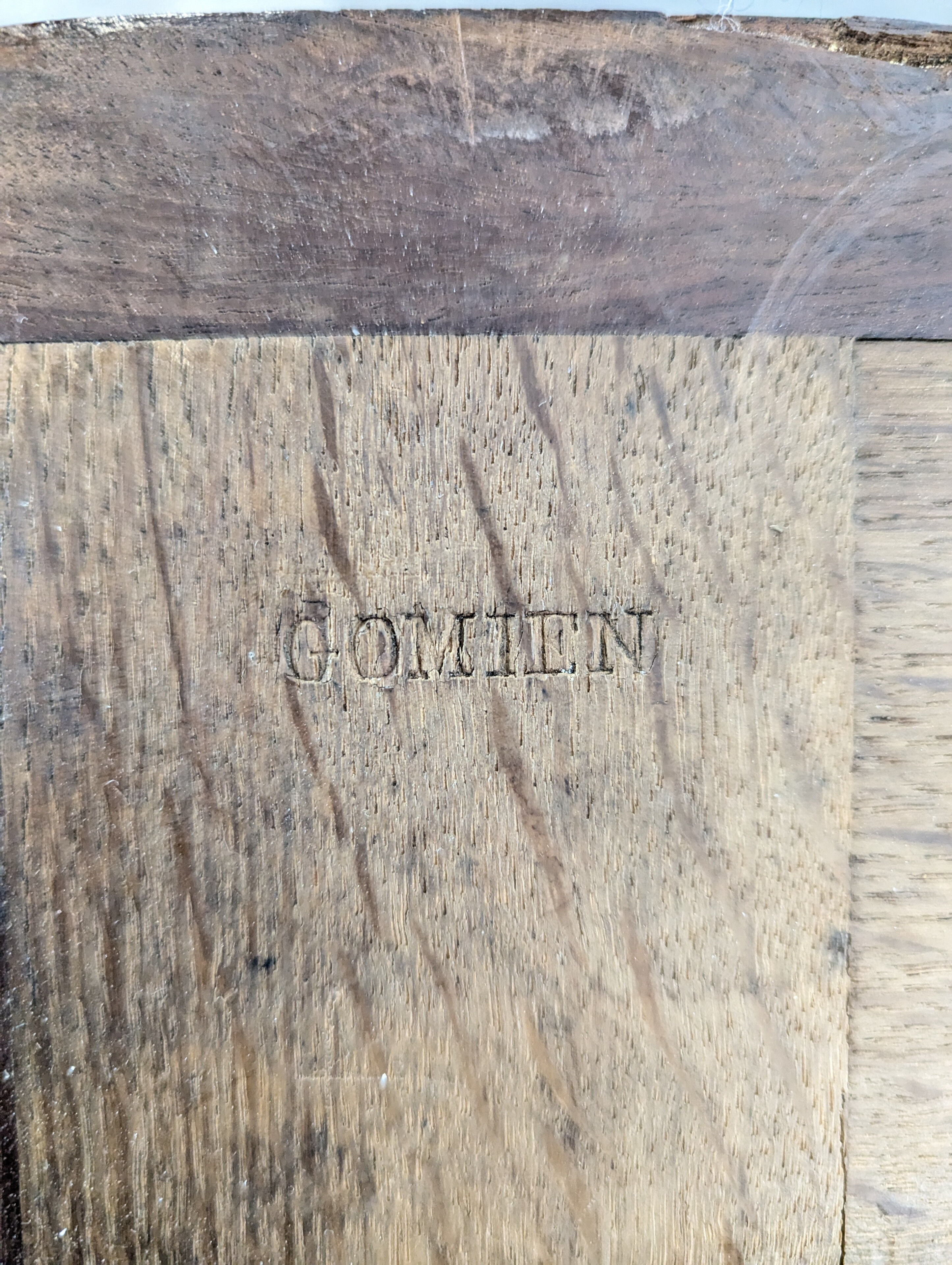 Restoration period console with mirror base, stamped Gomien