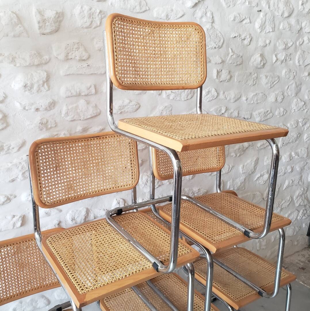 Lot of 6 Marcel Breuer cane chairs