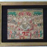 Peinture indienne encadrée. La déesse indienne Devi. XIXe-XXe siècle