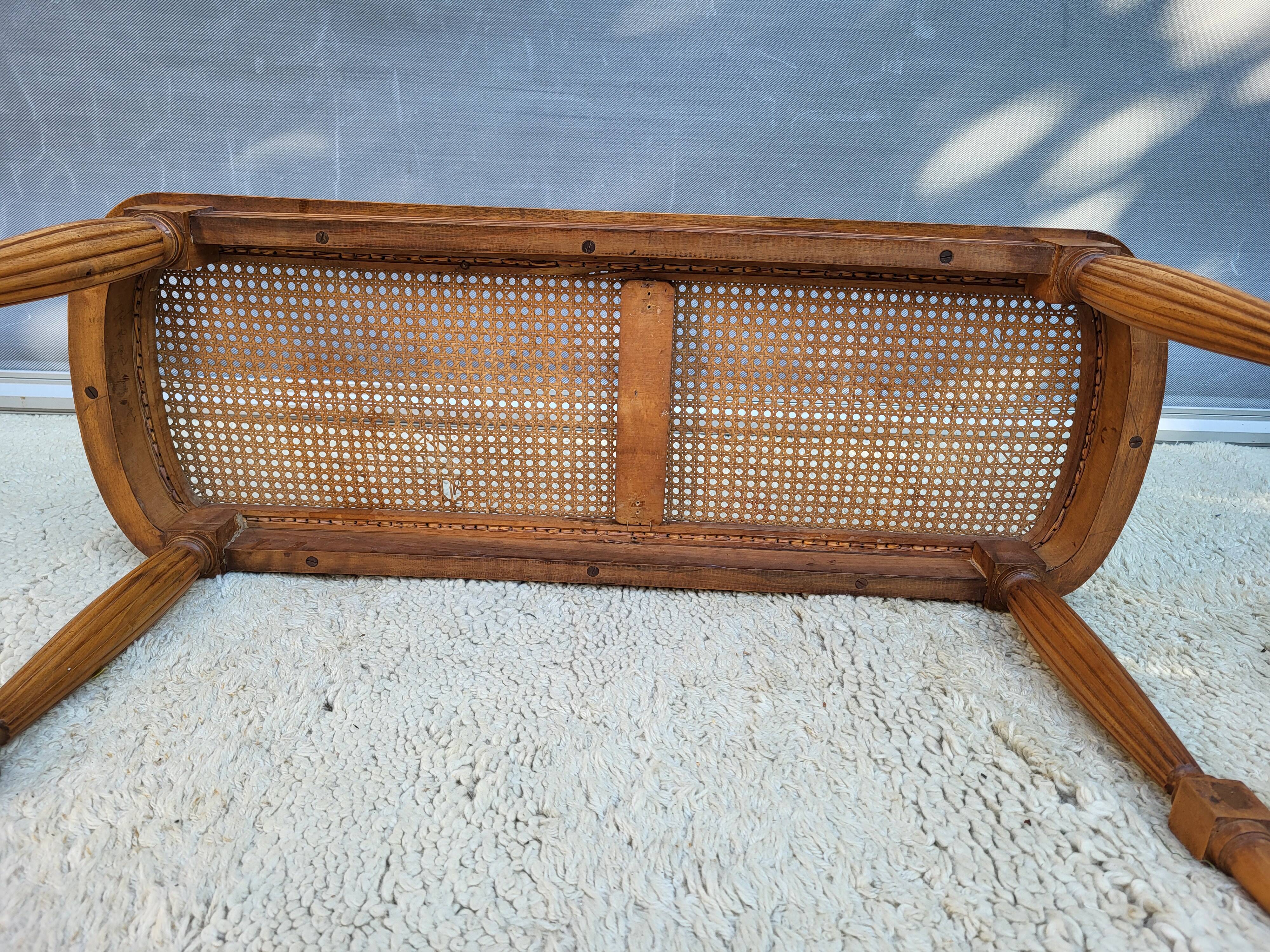 Louis XVI style piano bench in wood and cane