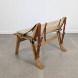 Fauteuil danois avec sangles en toile et cuir, XXe siècle