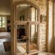 Eighteenth-century oak window mirror.