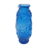 Vase en verre bleu