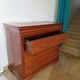 3-drawer chest of drawers with sliding shelf - Louis Philippe style - cherry color