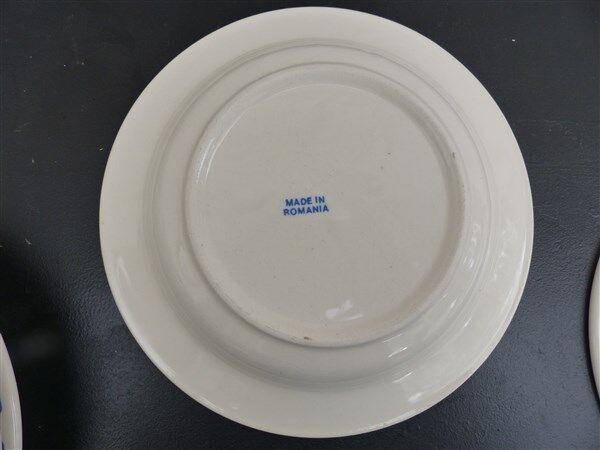 Vintage blue earthenware plates 1950 1960