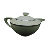 Art deco teapot by Pirkenhammer,  white and silver