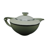 Art deco teapot by Pirkenhammer,  white and silver