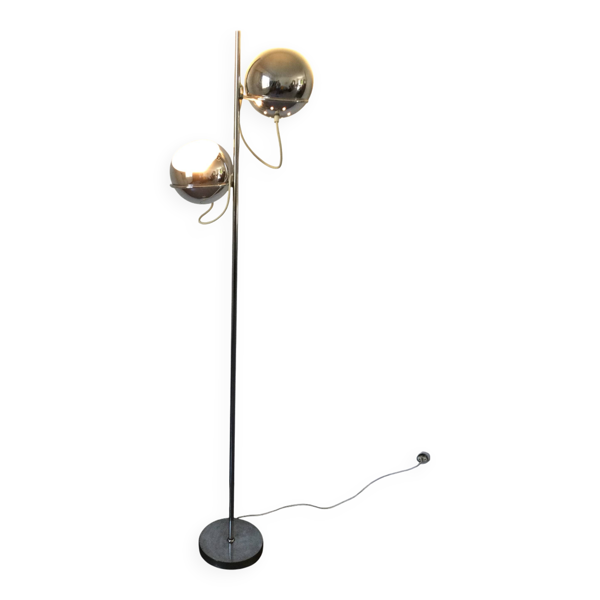 Lampadaire en métal chromé eyeball