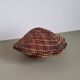 Vintage wicker shell basket, French bohemian decoration.