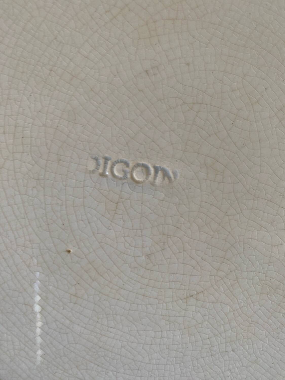 Large round Digoin dish.