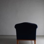 Navy boucle lounge chair | Sweden | 1940s