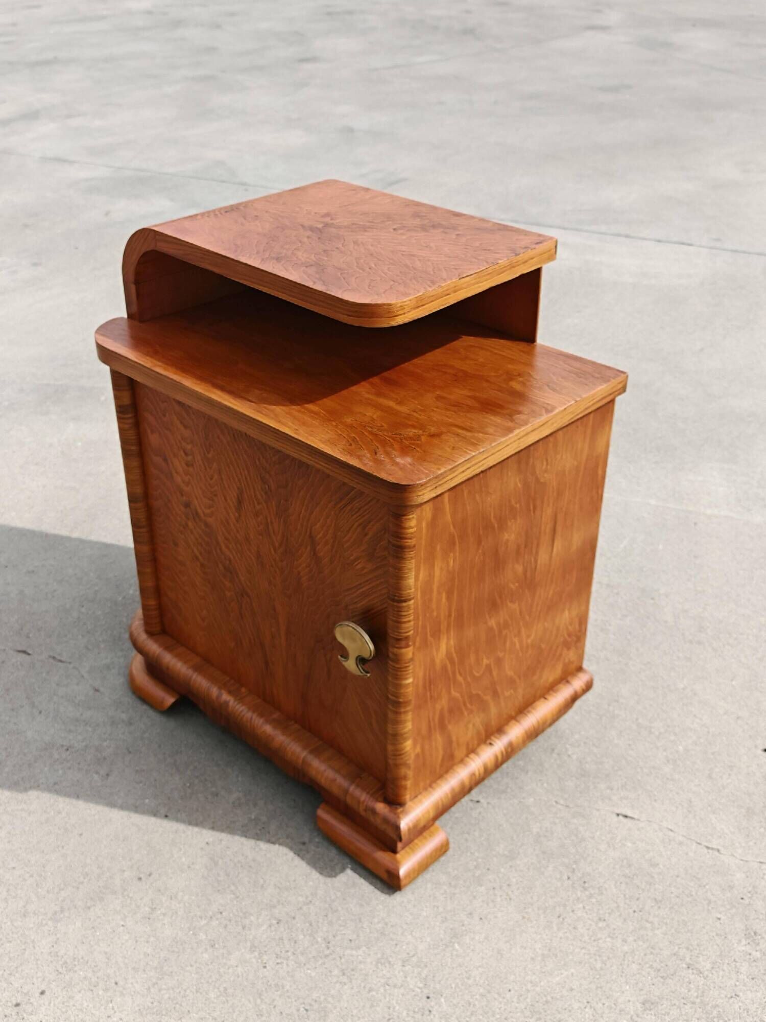 Pair of Art Deco bedside tables renovated in ash, 1930s.
