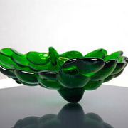 Green depression glass grape shaped vase