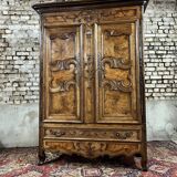 Wardrobe in walnut and burr walnut from louis xv xviii eme century
