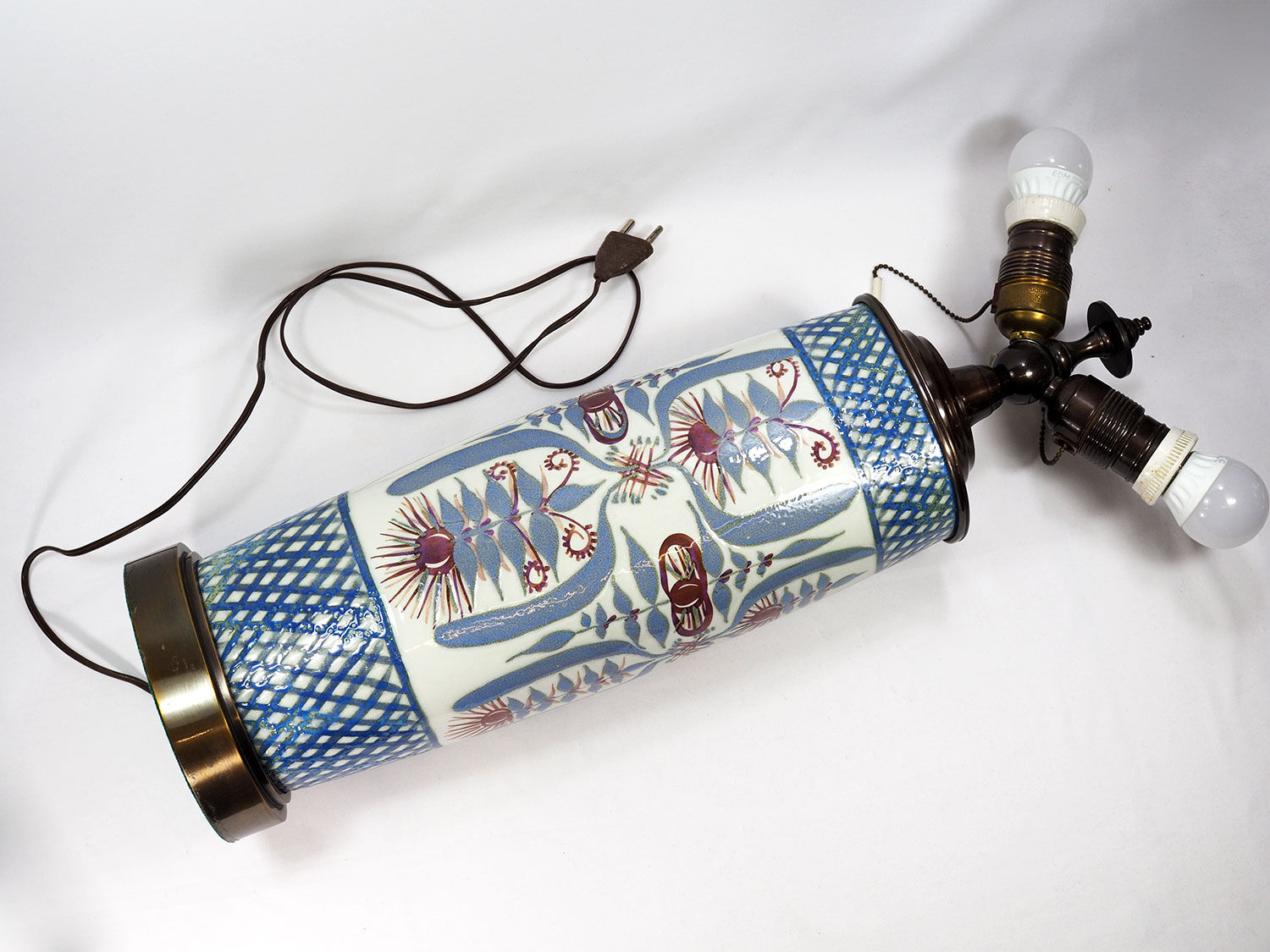 Mid-Century Ceramic Lamp by Marianne Johnson Hansen for Aluminia Faience