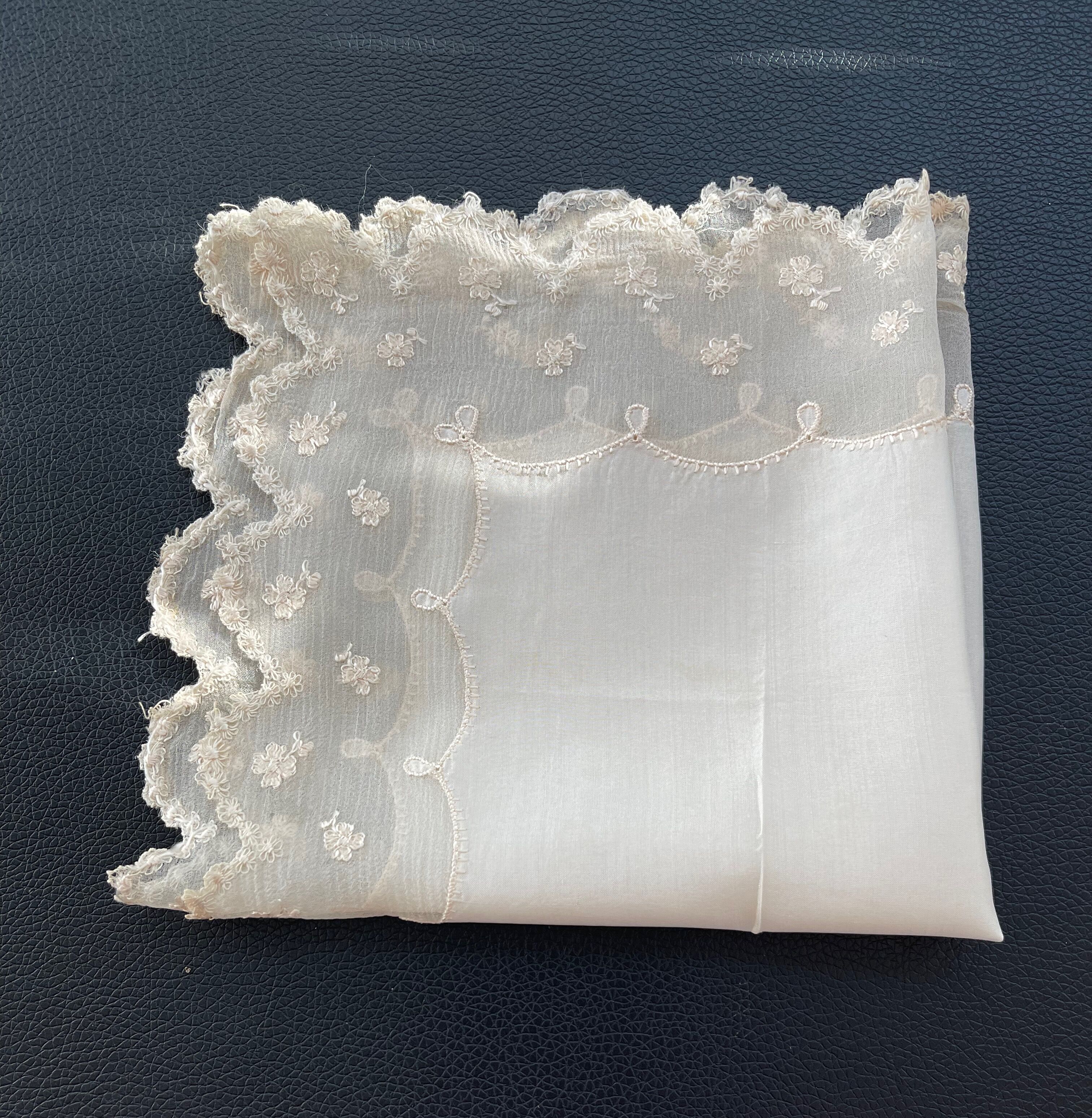 Set of 6 antique embroidered handkerchiefs