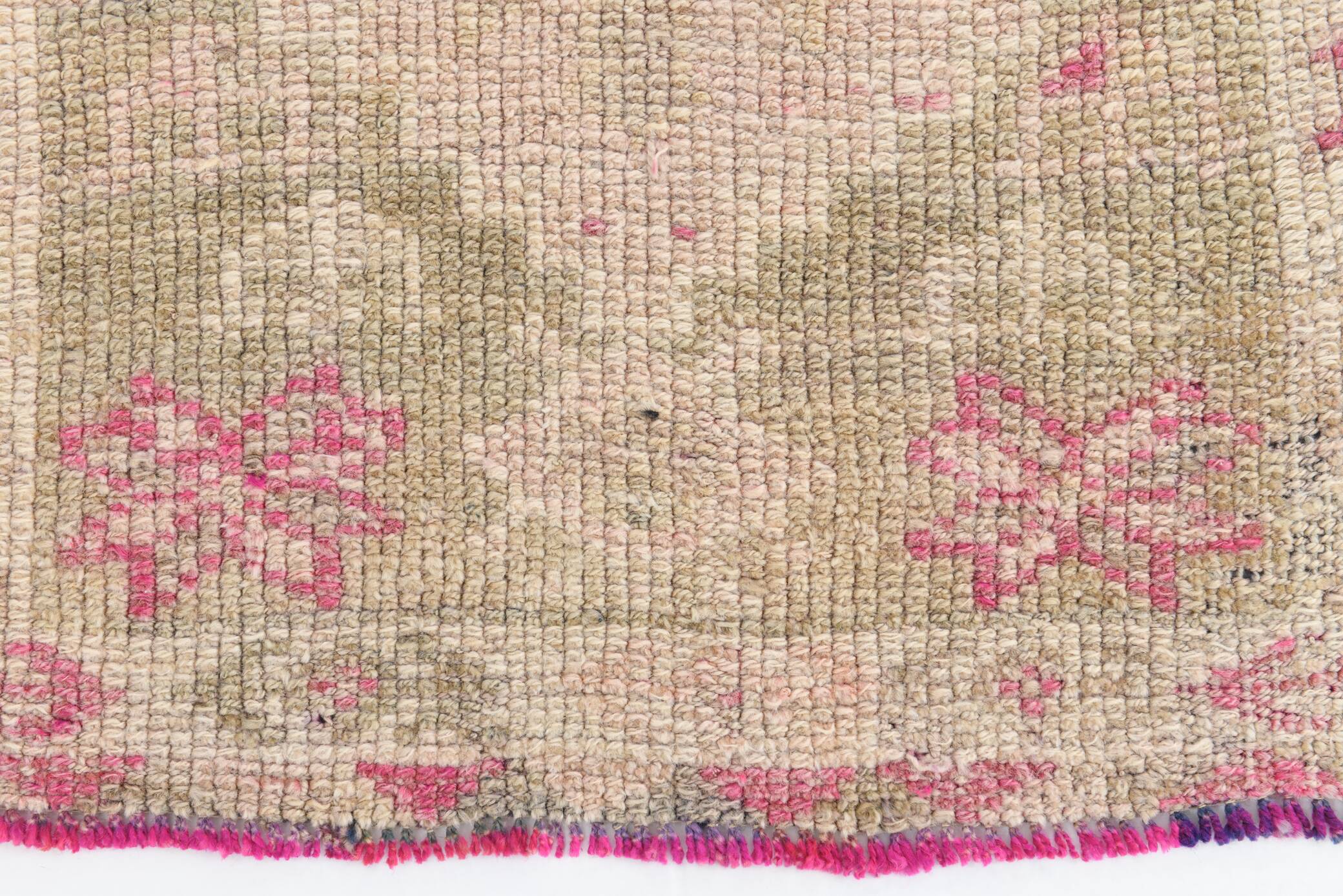 3x13 Rug For Kitchen Pink Beige Herki Vintage Runner Rug, 79x402Cm SK 4146