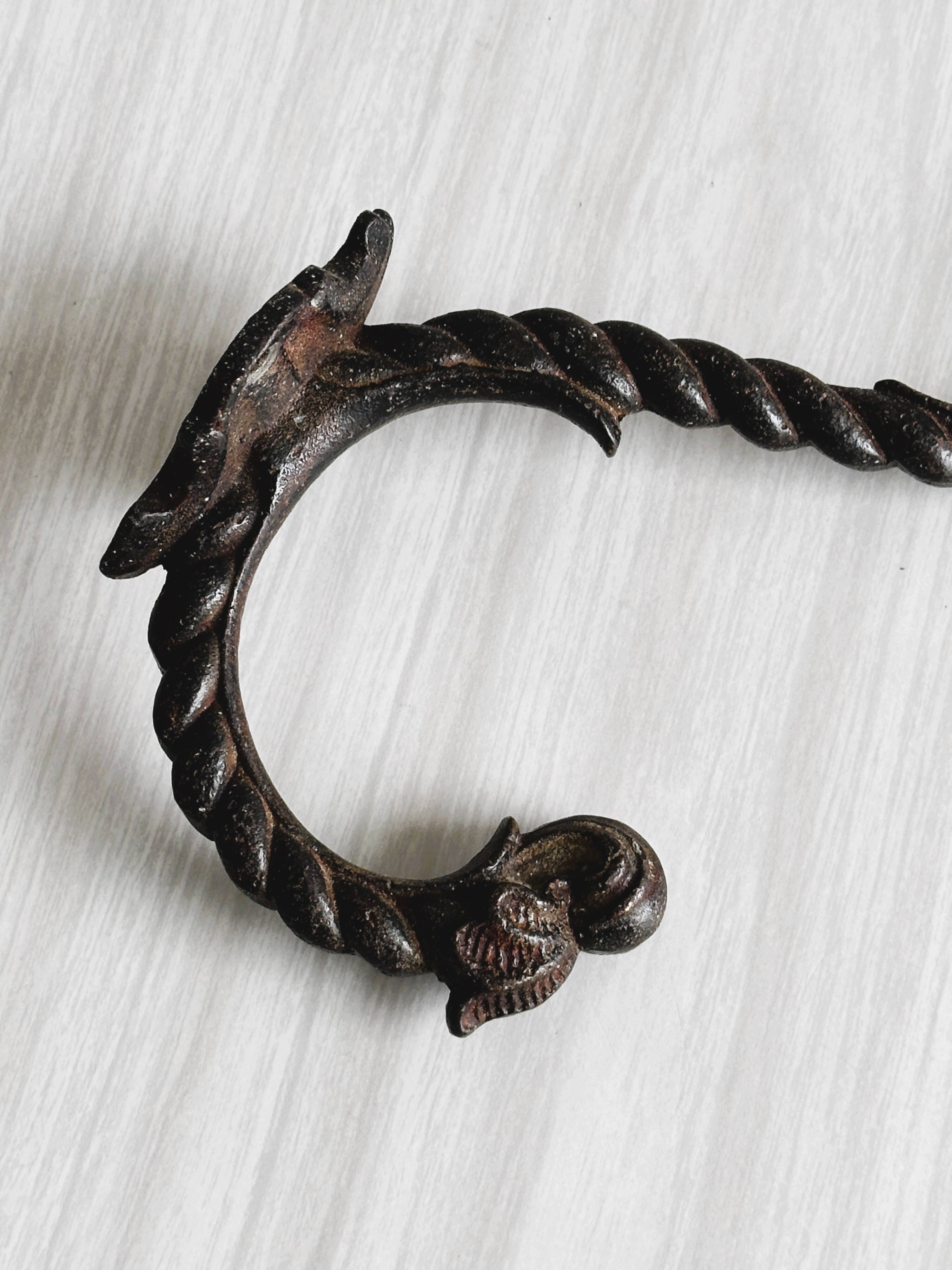 Black iron wall hook