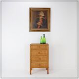 Vintage Bamboo And Rattan Chest Of Drawers - 1960s