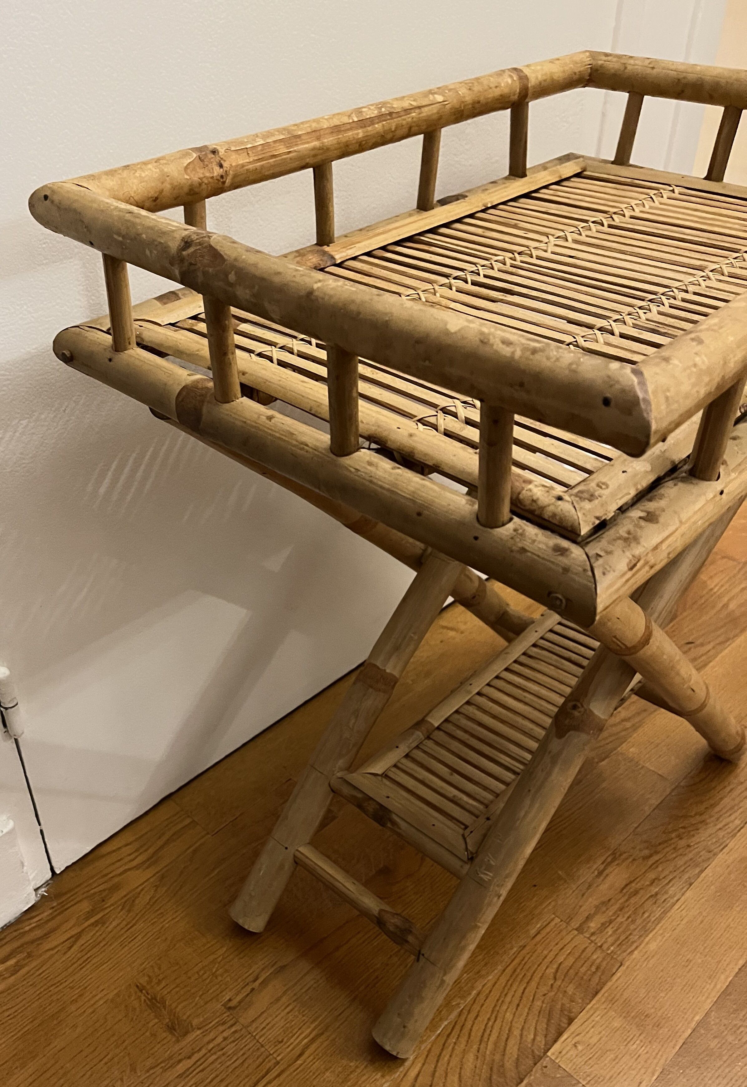 Rattan service table