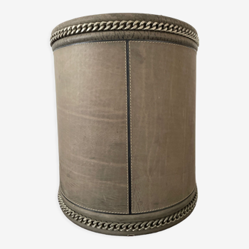 Leather wastepaper basket 1950