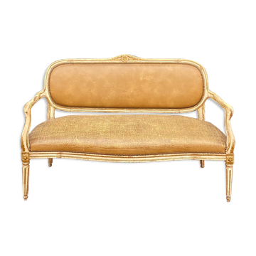 Louis XVI Period Laqué Wooden Bench Italian Work