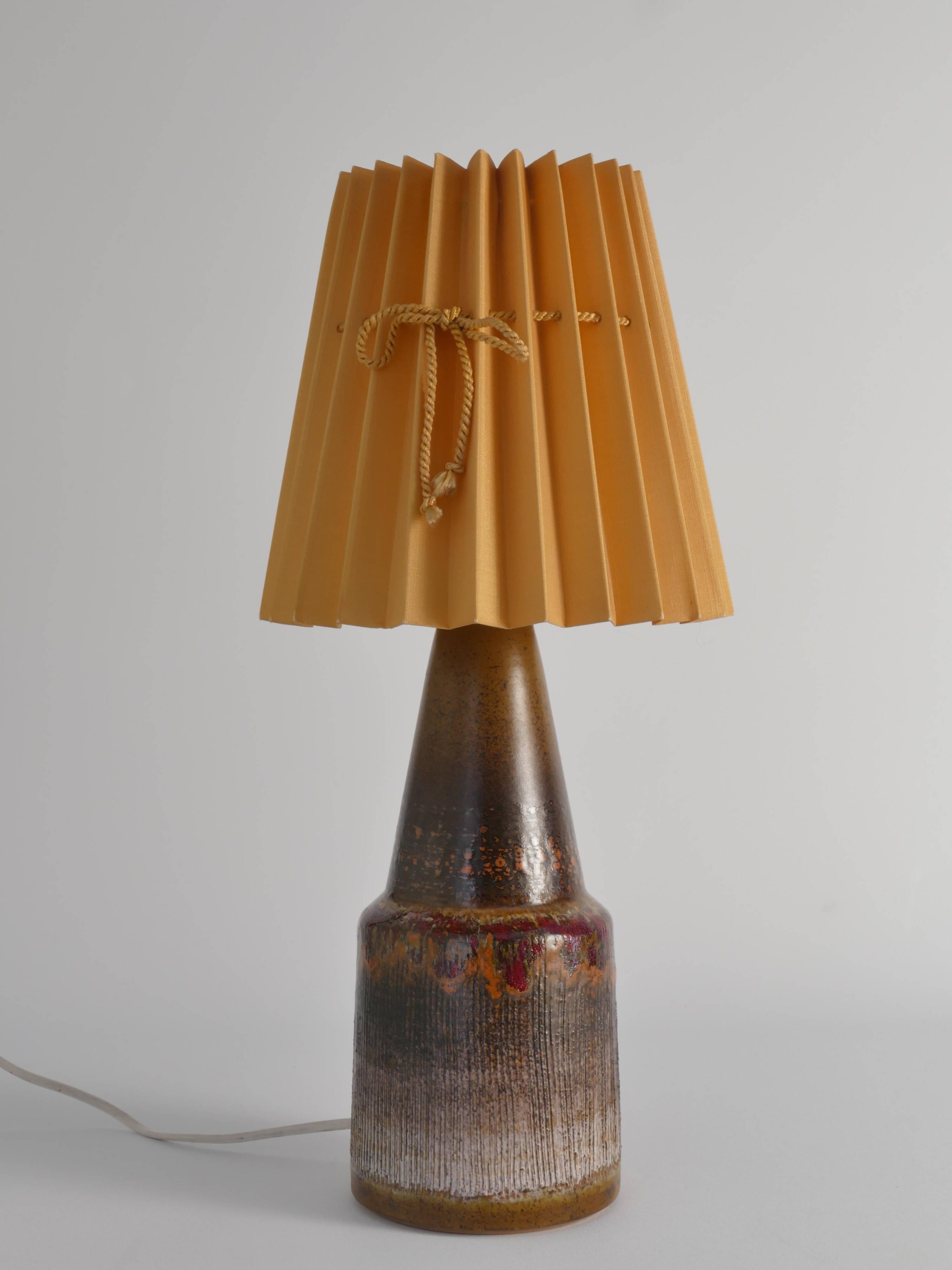 Unique Scandinavian Modern Brutalist Ceramic Table Lamp by Tilgmans, Sweden