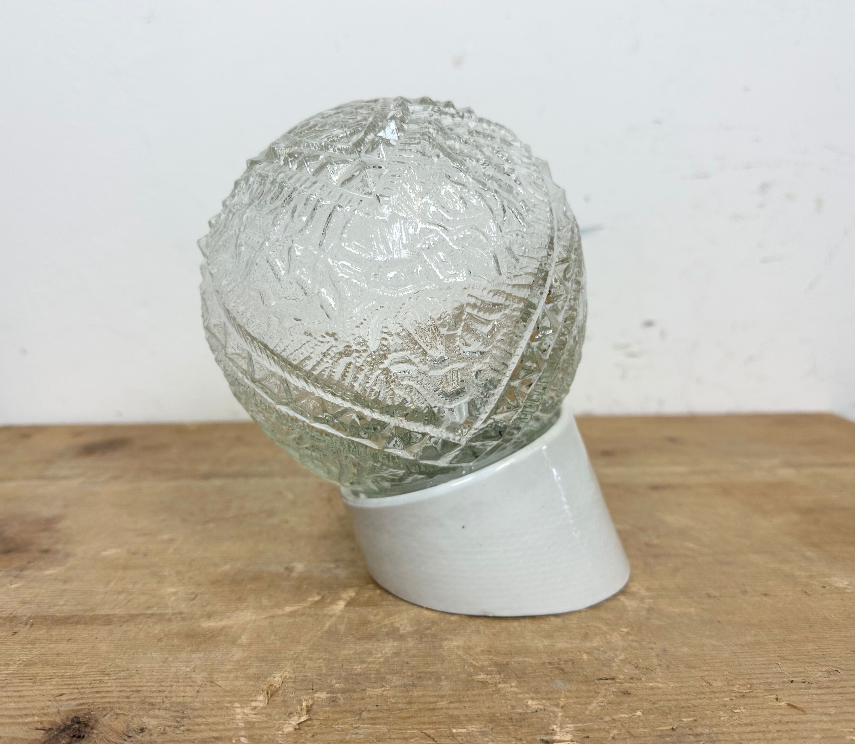 Vintage White Porcelain Wall Light, 1970s