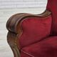 1950s, Danish relax armchair, furniture velour, carved oak wood.