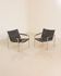 Pair of "SZ02" black leather armchairs by Martin Visser for Spectrum 60's
