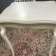 Square wooden painted and patinated table