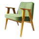 Fauteuil Vintage 366 de J. Chierowski Fauteuil Bois Clair Herbe Verte Scandinave