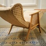 Chair wing chair has ears and has system relaxation 50/60s