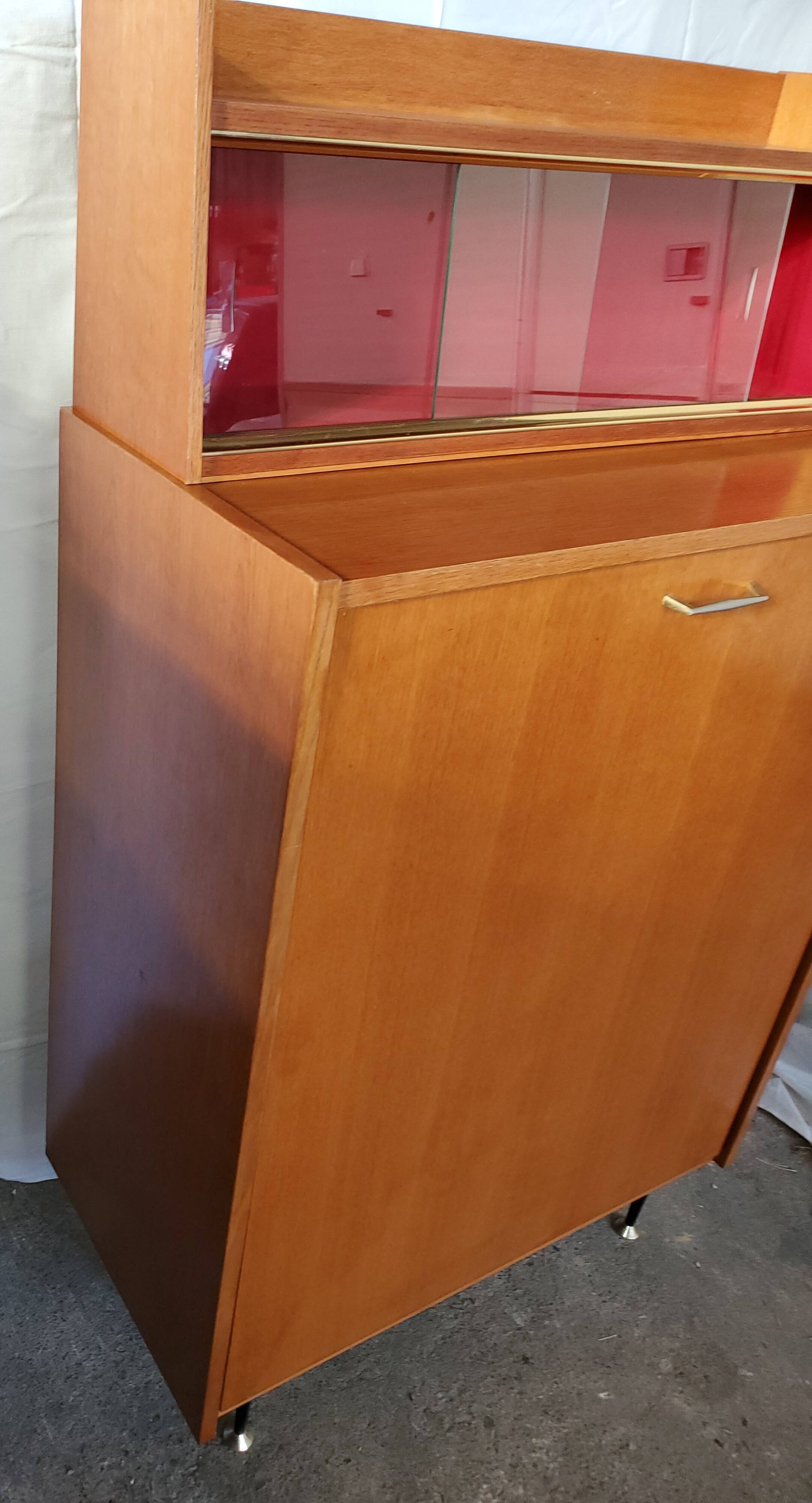 Fold bed in a 60's cabinet