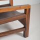 Set of French armchairs in olive wood with saddle leather, 1970s