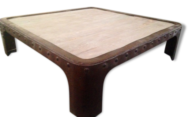 Low industrial metal & wood table