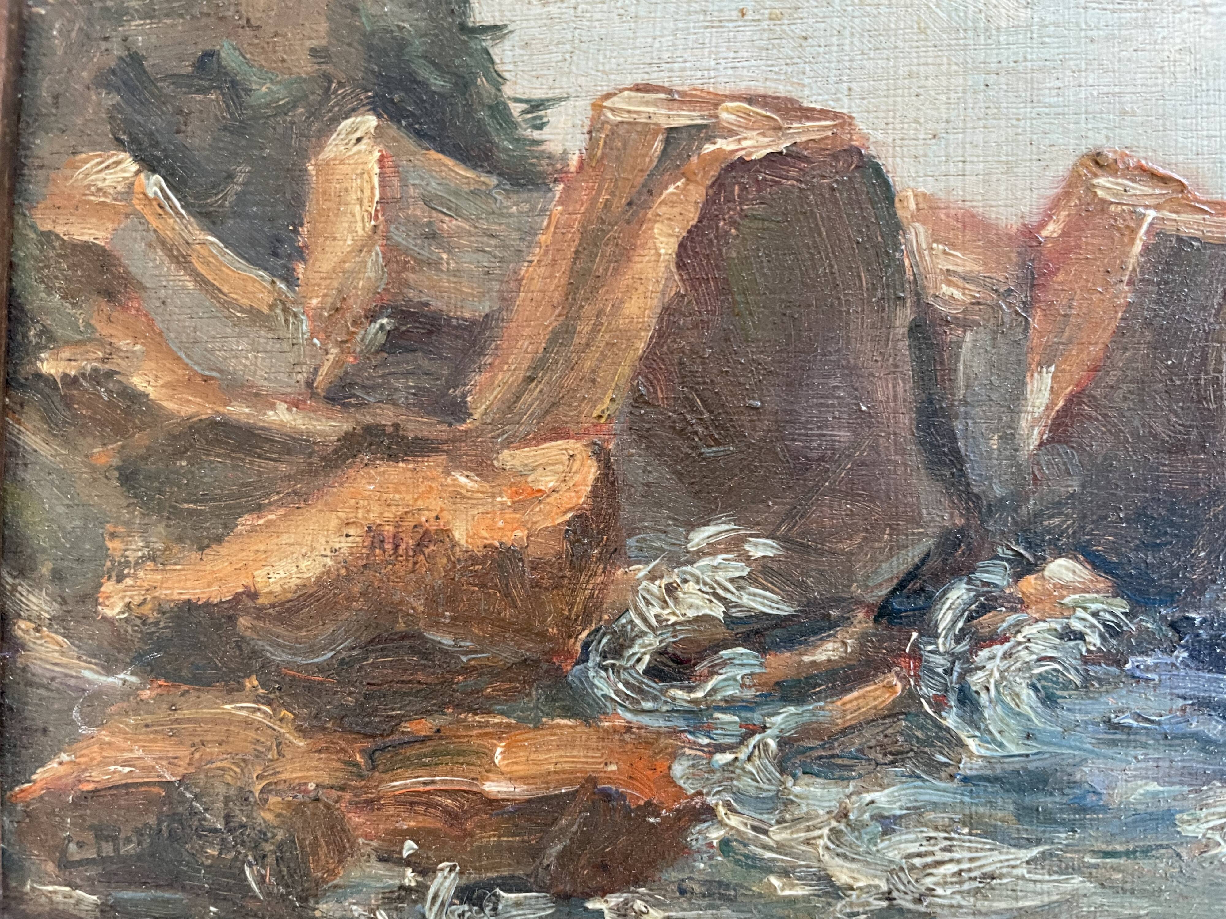 Small old seaside painting