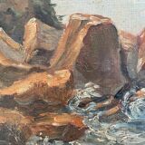 Small old seaside painting