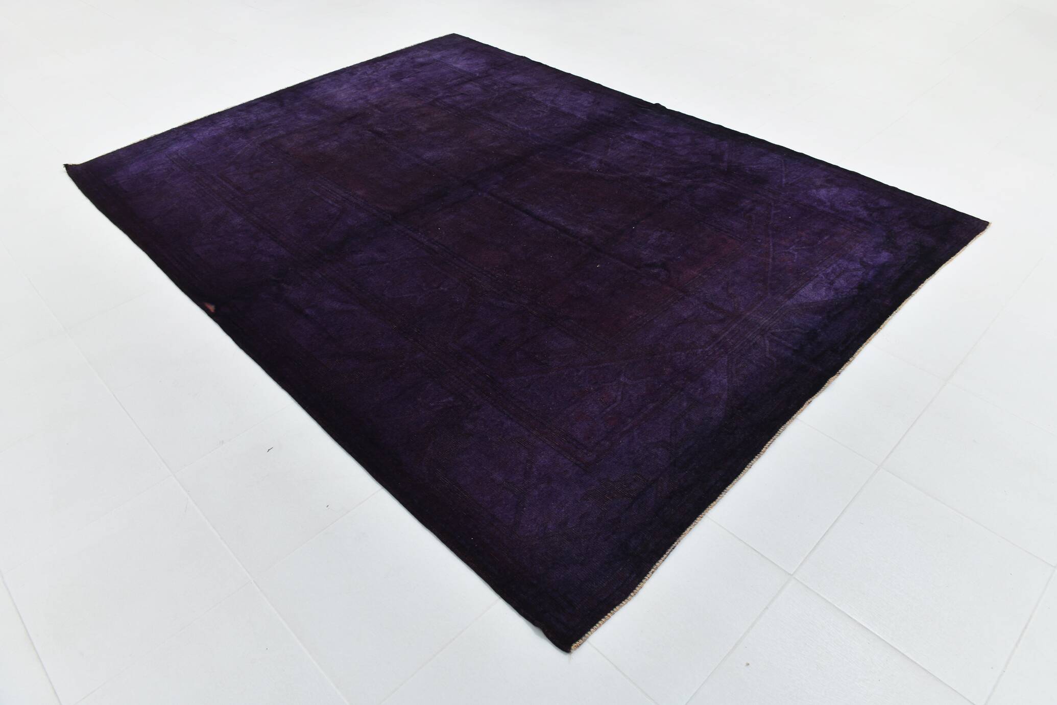 7x10 Dark Purple Turkish Vintage Rug, 215x292 Cm
