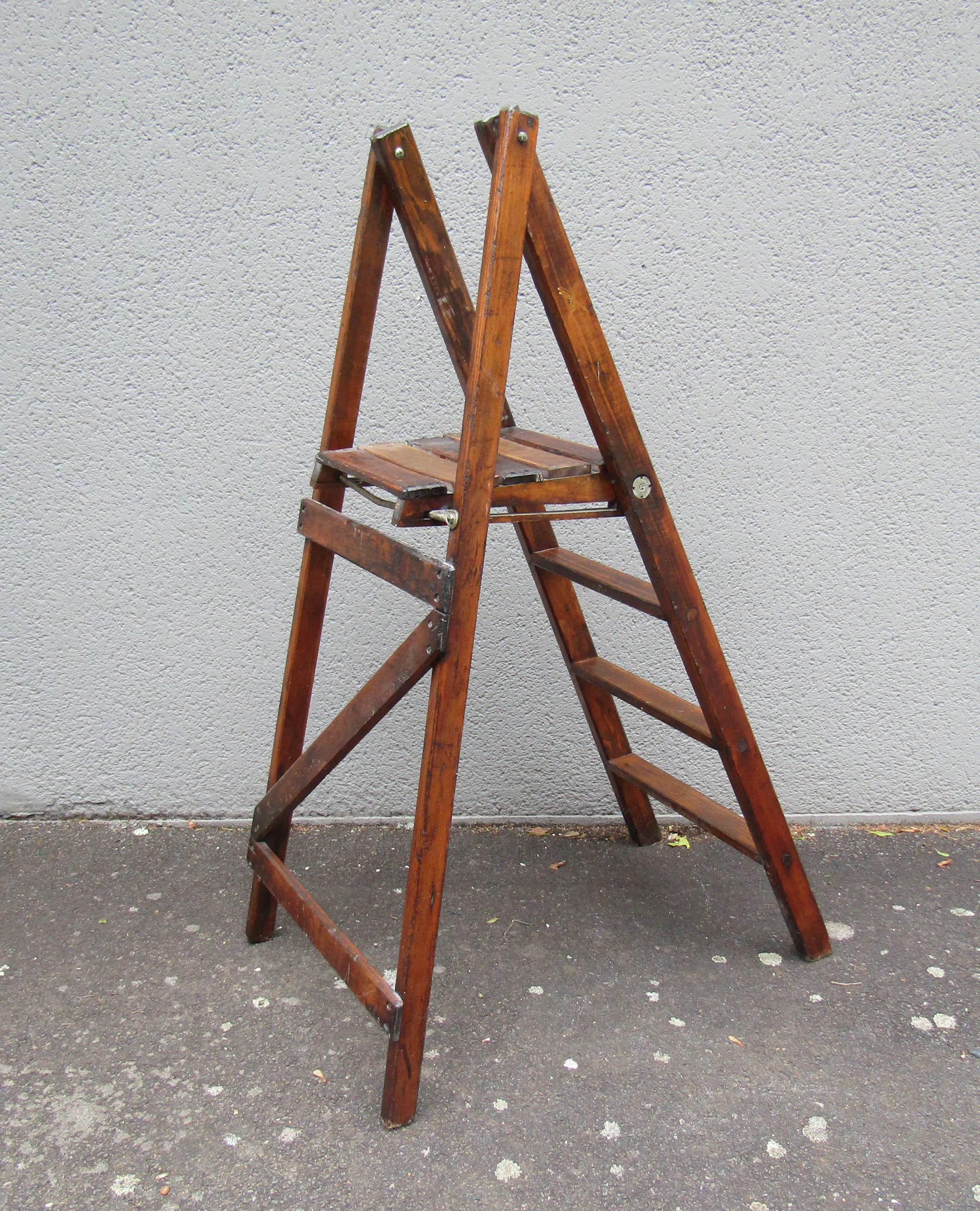 old stepladder scale vintage library