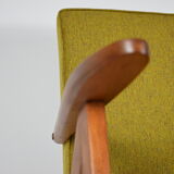 Fauteuil des années 60 Compas, restauré, moutard jaune