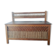 Vintage wooden and wicker bench and storage chest