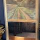 Late 19th century trumeau fireplace mirror painting signed Carlier country path