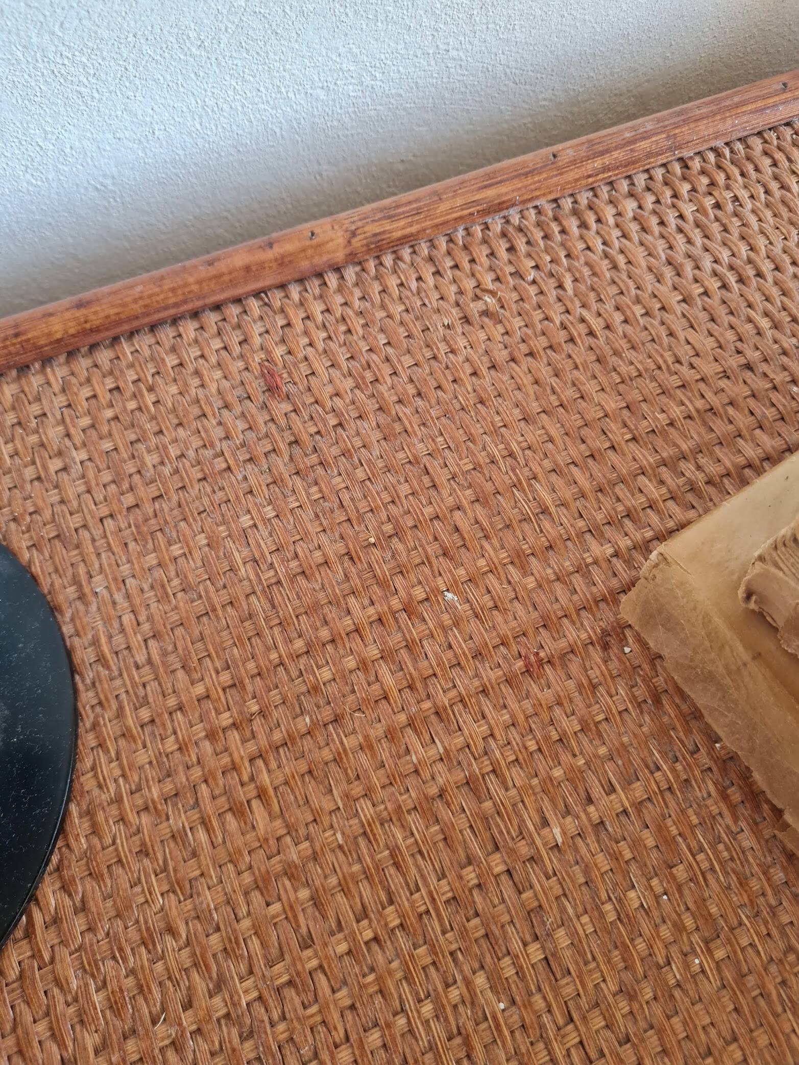 Vintage rattan desk from the 1970s.